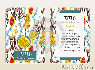 Cover design with floral pattern. Vector Illustration