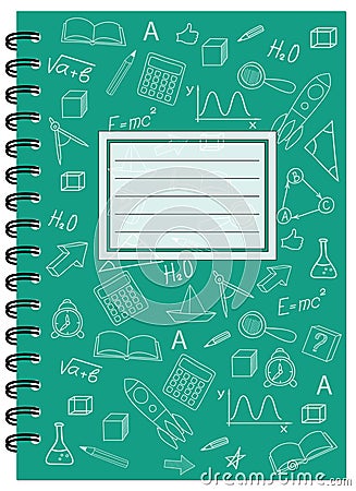 A5 cover design school notebook with spiral Vector Illustration