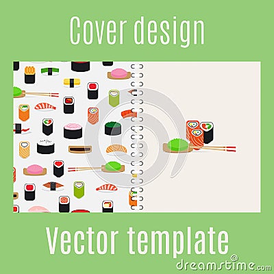 Cover design with sushi pattern Vector Illustration