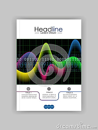 Cover design template with glowing diagram. Vector Vector Illustration