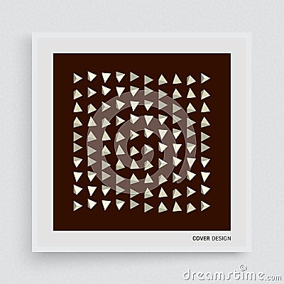 Cover design template. Pyramids in empty space. Abstract dynamic background. Futuristic design. Vector illustration with optical Vector Illustration