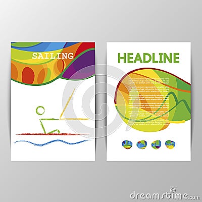 Cover Design vector Sailing sport icon sign. Vector Illustration