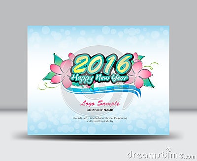 Cover Desk Calendar 2016 vector template Vector Illustration