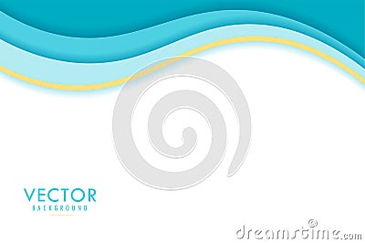Cover, Header, Card with Wavy, Wave Curve Shape Background Template Design. with White Space Below. Design Modern Abstract EPS10 Vector Illustration
