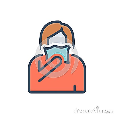 Color illustration icon for Cover, safety and tissue Cartoon Illustration