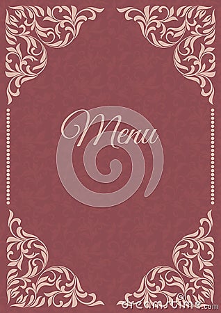 Cover menu with pattern and frame. Vector Illustration