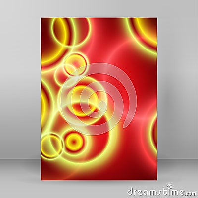 Cover page A4 brochure layout red background blur circle Vector Illustration