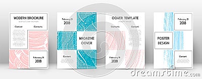 Cover page design template. Business brochure layout. Bizarre trendy abstract cover page. Pink and b Vector Illustration