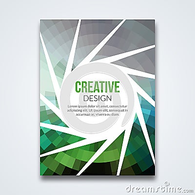 Cover report colorful triangle geometric prospectus design background, cover flyer magazine, brochure book cover Vector Illustration