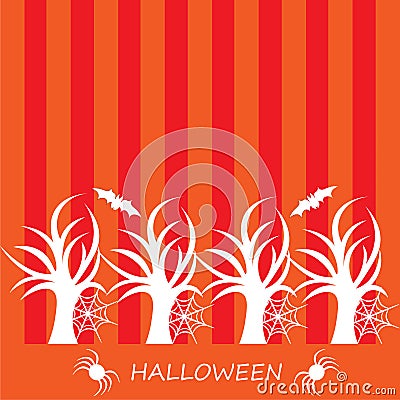 Cover trees orange red Vector Illustration