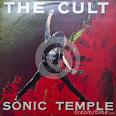 Cover of vinyl album Sonic Temple by The Cult Editorial Stock Photo