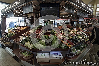 Covered market Passy Paris Editorial Stock Photo