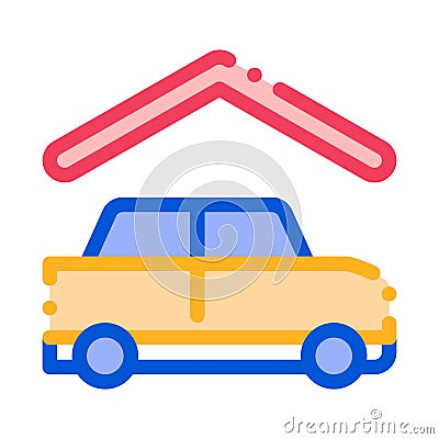 Covered Parking Icon Vector Outline Illustration Vector Illustration