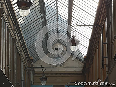 Covered passages of Paris, France. Passage Verdeau Stock Photo