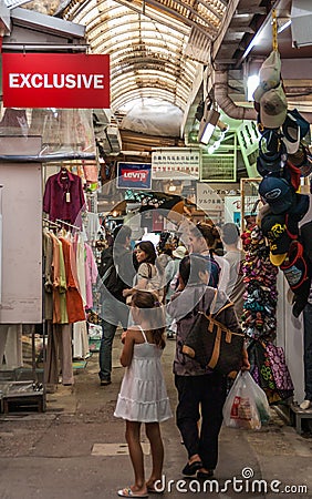 Covered section of Stanley Market, Hong Kong Island China Editorial Stock Photo