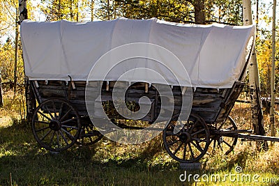 Covered Wagon in Grand Lake, Colorado Stock Photo