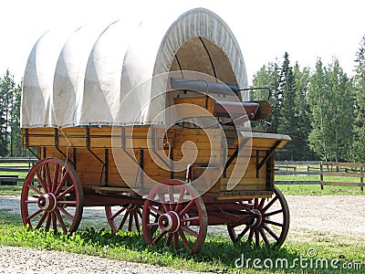 Covered Wagon, side view Stock Photo