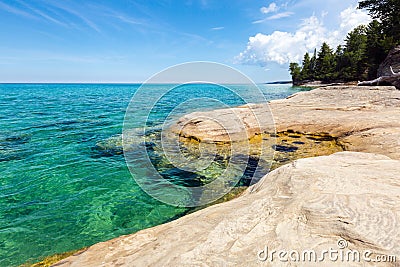 `The Coves` on Lake Superior at Pictured Rocks National Lakeshore Stock Photo