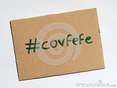 Covfefe, a new word invented by President Trump Stock Photo