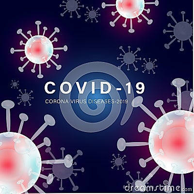 ILLUSTRATION OF CORONA VIRUS BACKGROUND WITH VIRUS CELL Vector Illustration