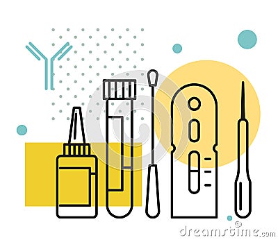 COVID-19 - Antigen Testing Kits - Illustration Vector Illustration