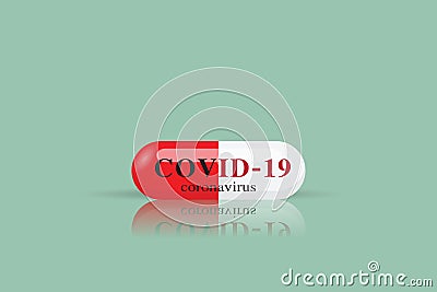 Covid-19 antiviral drug capsules. illustrator Vector Vector Illustration