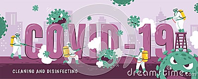 COVID-19 Cleaning and Disinfecting Vector Illustration