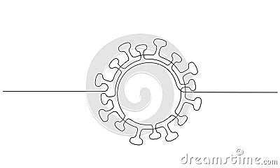 COVID-19 continuous one line symbol. Concept Coronavirus Vector Illustration