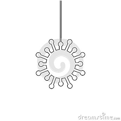 COVID-19 continuous one line symbol. Single virus pathogen isolated on white background. Corona virus sign concept hand-drawn Vector Illustration