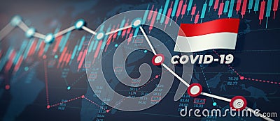 COVID-19 Coronavirus Indonesia Economic Impact Concept Image Cartoon Illustration