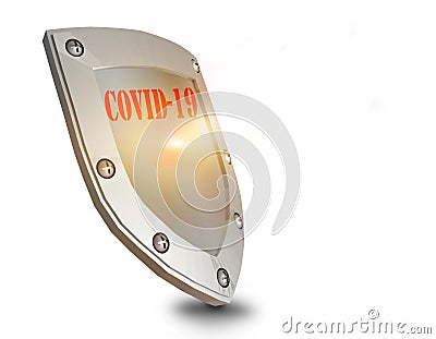 Covid-19 coronavirus shield protect protection space for your text - 3d rendering Stock Photo