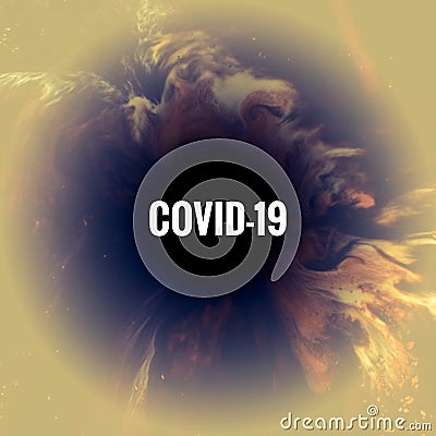 Covid-19 Coronavirus Outbreak Phsycodelic Colored Abstract Creative Background Stock Photo