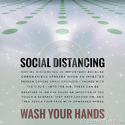 Covid-19 Outbreak Social Distancing Wash Hands Message Stock Photo