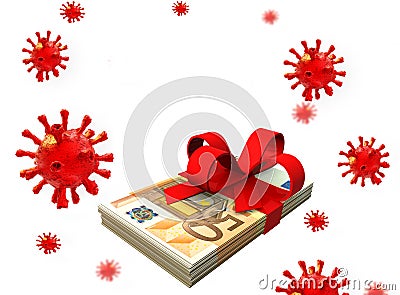 Covid-19 coronavirus pandemic financial support aid donate background - 3d rendering Stock Photo