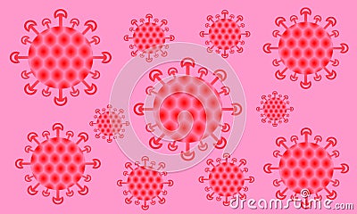 Covid-19 Coronavirus pink Background Isolate. China, pandemic. Vector Illustration