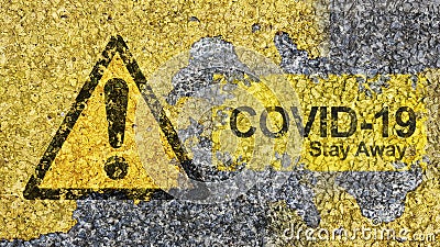 Covid-19 Coronavirus Stay Away concept using road sign Stock Photo