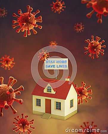 COVID-19 Coronavirus viral social media message sign for social distancing awareness Stock Photo