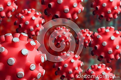 COVID-19 coronavirus virions in macro blood. Infection of the pneumonia epidemic Stock Photo