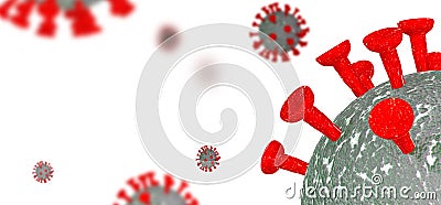 Covid-19 coronavirus white background - 3d rendering Stock Photo