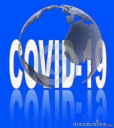 Covid-19 covid 19 virus coronavirus ncov 2019 blue background text word - 3d rendering Stock Photo