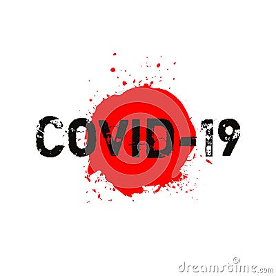 Covid-19 coronavirus ink watercolor icon Vector Illustration