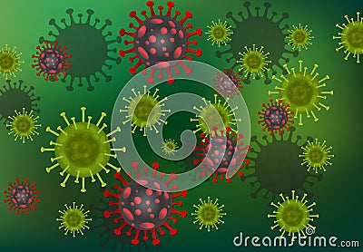 Covid-19 influenza corona virus background. covid19 disease is a dangerous to health in this cases virus effect to human body and Vector Illustration