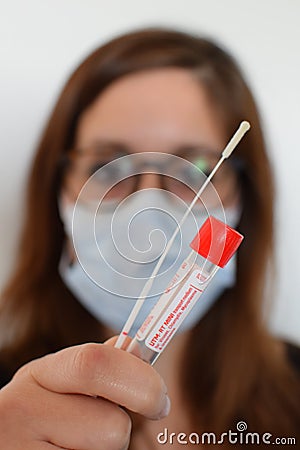 Covid19 nasal swab Stock Photo