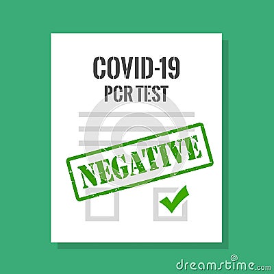 Covid-19 negative result certificate Vector Illustration