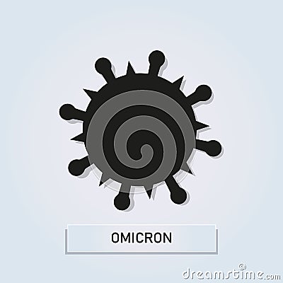 Covid-19 New Strain Omicron. Vector icon of mutated virus. Vector Illustration