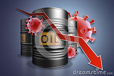 COVID-19. Oil crash concept Stock Photo