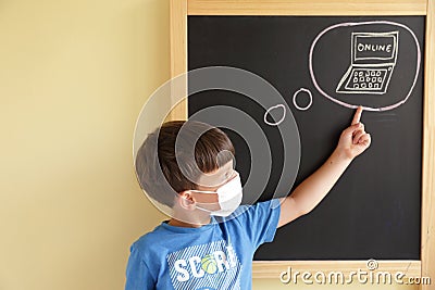 Covid online education back to school concept Stock Photo