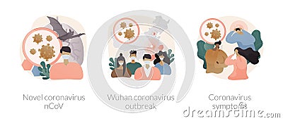 Covid outbreak abstract concept vector illustrations. Vector Illustration