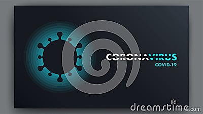 COVID-19 pandemic abstract background Illustration. Coronavirus logo, symbol. Flat vector illustration Vector Illustration