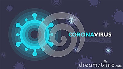 COVID-19 pandemic abstract background Illustration. Coronavirus logo, symbol. Flat vector illustration Vector Illustration